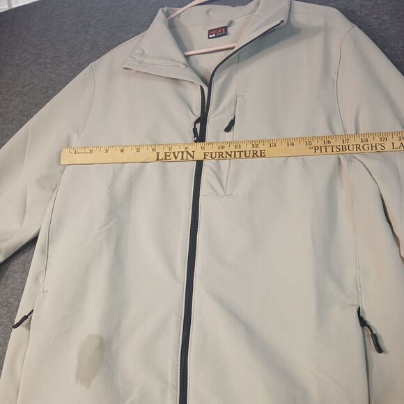 32 Degrees Cool Mens Lightweight Jacket Gray Hooded Zippered Size M Windbreaker - Picture 5 of 14